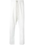 Rick Owens Drop-crotch Trousers, Men's, Size: 46, White, Cotton