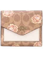 Coach Signature Print Small Wallet - Brown