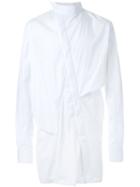 Moohong Long Draped Shirt, Men's, Size: 48, White, Cotton