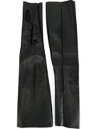 Maison Margiela Fingerless Long Gloves, Women's, Size: Medium, Black, Lamb Skin