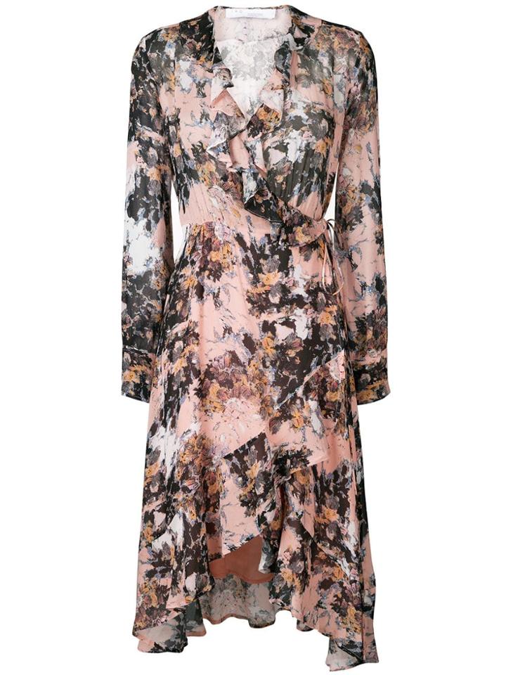 Iro Garden Print Ruffle Midi Dress - Pink