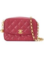 Chanel Pre-owned Quilted Fringe Chain Shoulder Bag - Red