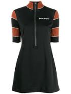 Palm Angels Zipped Turtleneck Mini Dress - Black