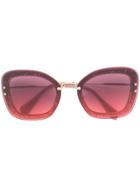 Miu Miu Eyewear Oversized Glitter Sunglasses - Pink & Purple
