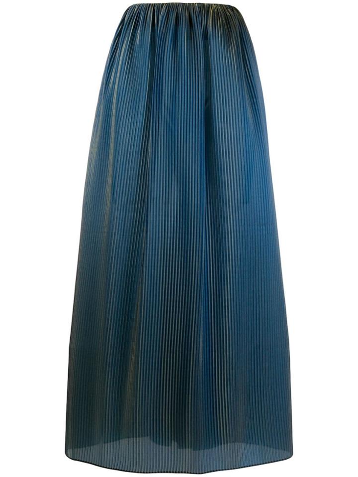 Romeo Gigli Pre-owned 1996 Iridescent Pleated Skirt - Green