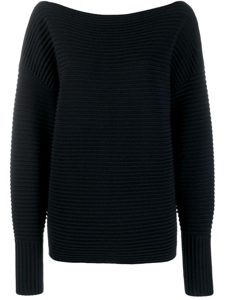 Victoria Victoria Beckham Off The Shoulder Ottoman Jumper - Blue
