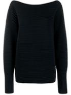 Victoria Victoria Beckham Off The Shoulder Ottoman Jumper - Blue