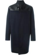 Valentino Pointed Collar Coat, Men's, Size: 48, Blue, Lamb Skin/cashmere/virgin Wool/lyocell