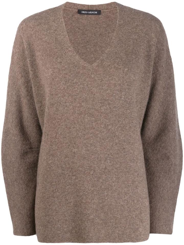 Iris Von Arnim Cashmere V-neck Sweatshirt - Neutrals