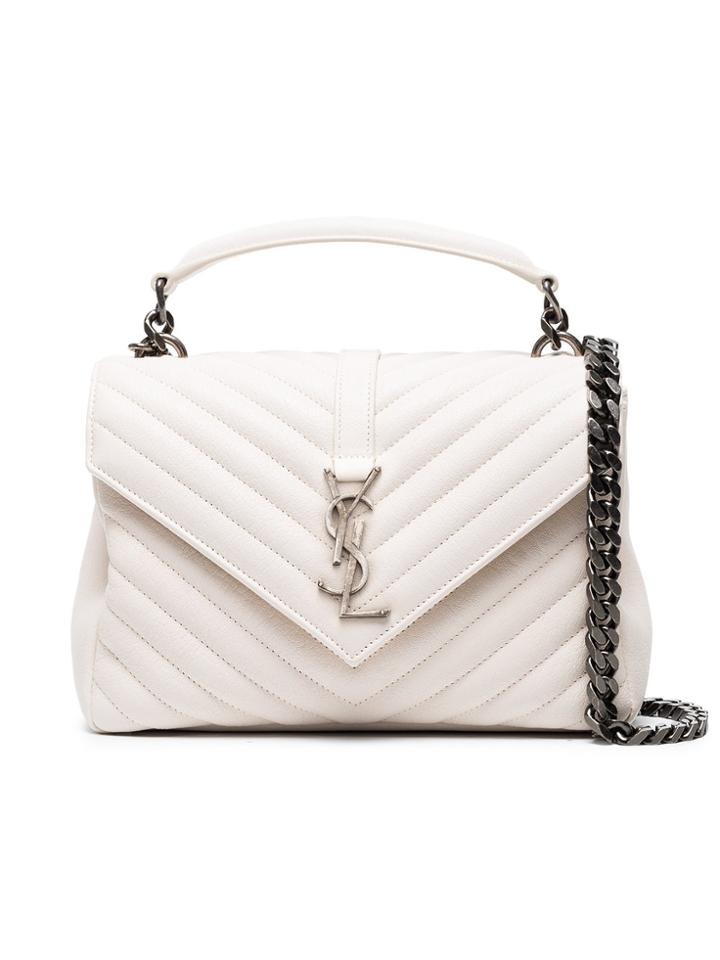 Saint Laurent Cream Lou Lou Medium Leather Shoulder Bag - Nude &