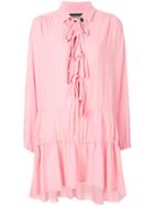 Boutique Moschino Tie Neck Smock Dress - Pink & Purple