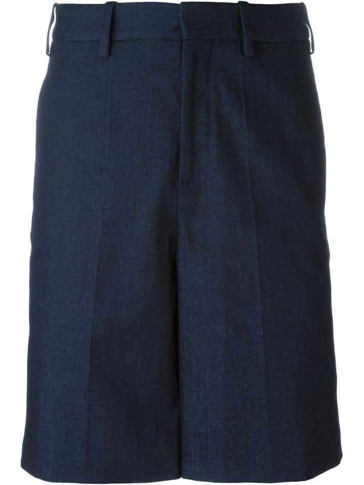 Neil Barrett Denim Effect Shorts, Men's, Size: 50, Blue, Cotton/spandex/elastane/polyurethane