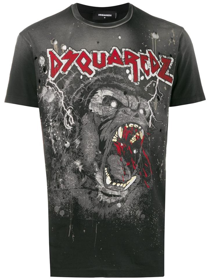 Dsquared2 Graphic Printed Logo T-shirt - Black