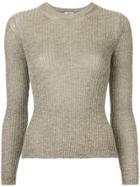 H Beauty & Youth Ribbed Slim Fit Sweater - Brown