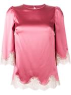 Dolce & Gabbana Lace Trim Boxy Blouse