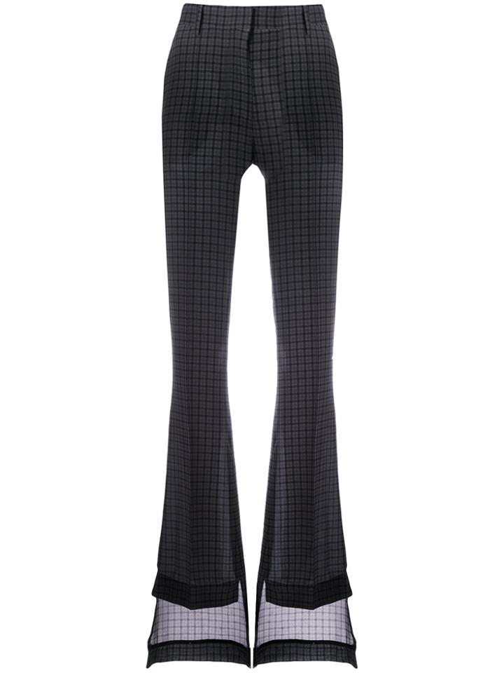 Vera Wang Flared Tailored Trousers - Grey