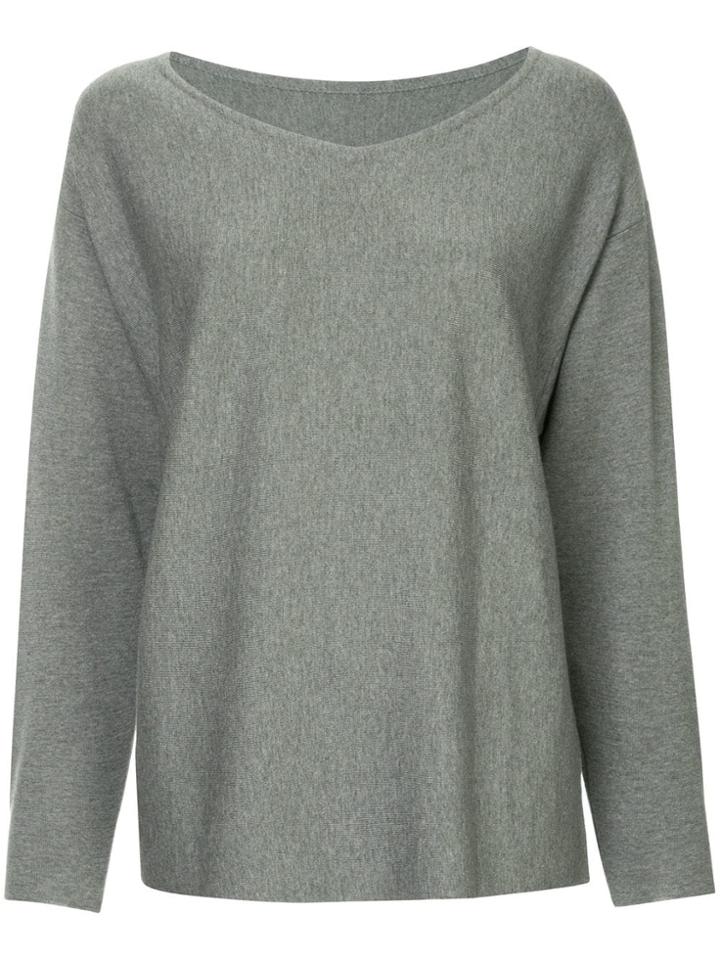 Des Prés V-neck Knit Sweater - Grey