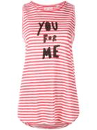 Chinti And Parker - Slogan Print Tank Top - Women - Linen/flax - Xs, Red, Linen/flax