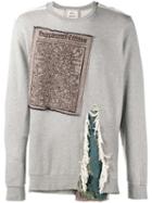 Miharayasuhiro Patchwork Sweatshirt, Men's, Size: 50, Grey, Cotton