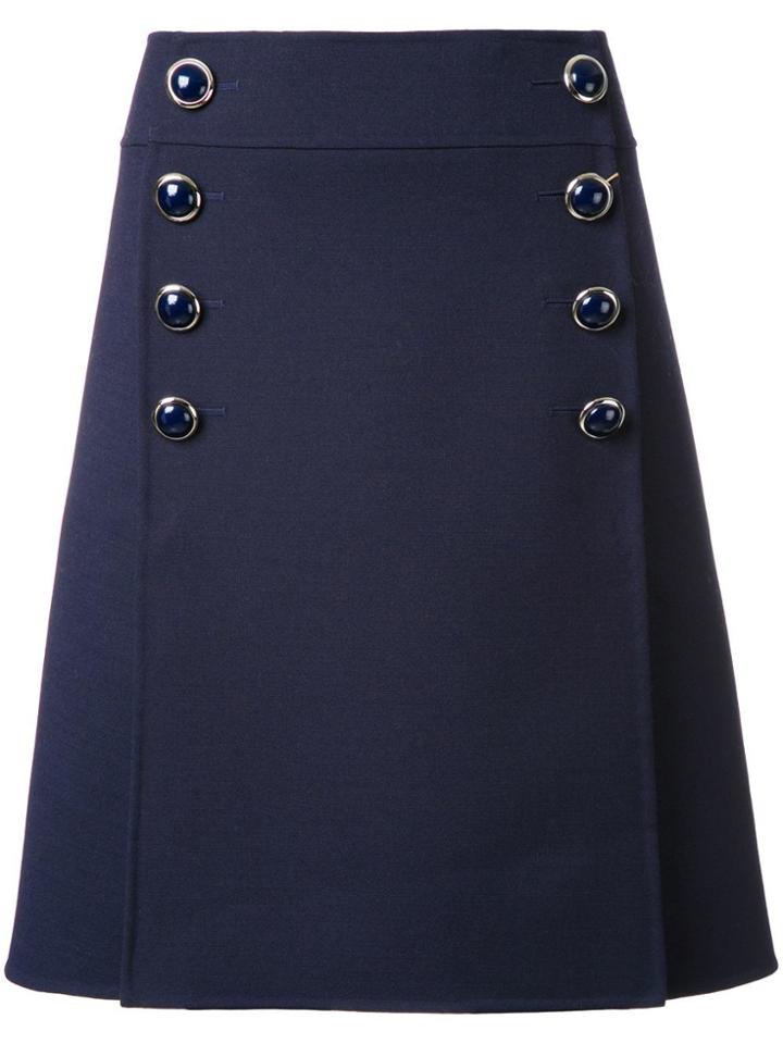 Michael Kors Buttoned A-line Skirt - Blue