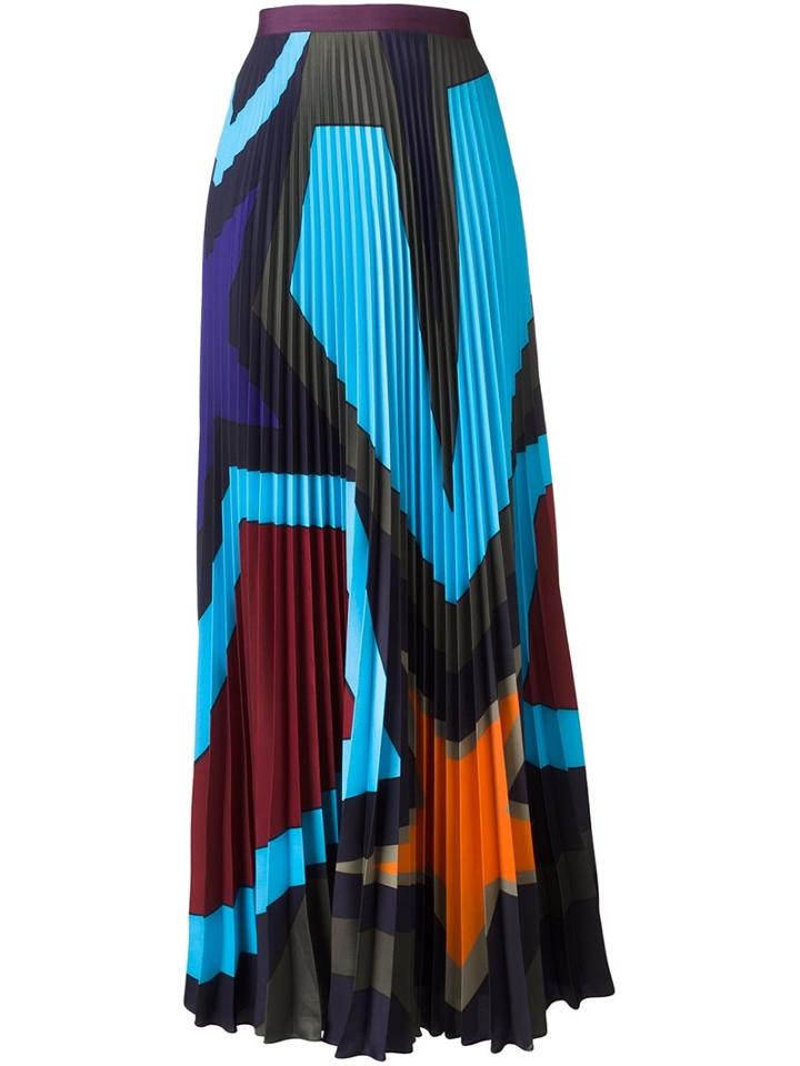 Mary Katrantzou 'pelar' Starheart Pleated Skirt, Women's, Size: 12, Polyester/viscose