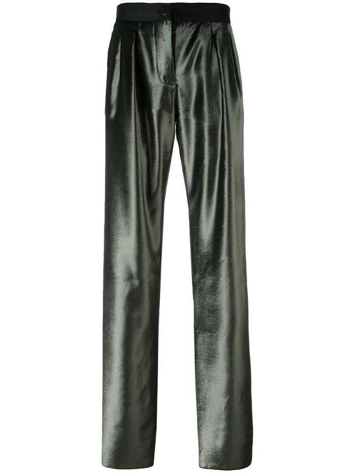 Ssheena Wide-leg Satin Trousers - Green