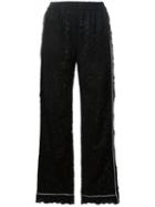 Dolce & Gabbana Lace Palazzo Pants, Women's, Size: 38, Black, Cotton/viscose/polyamide/silk