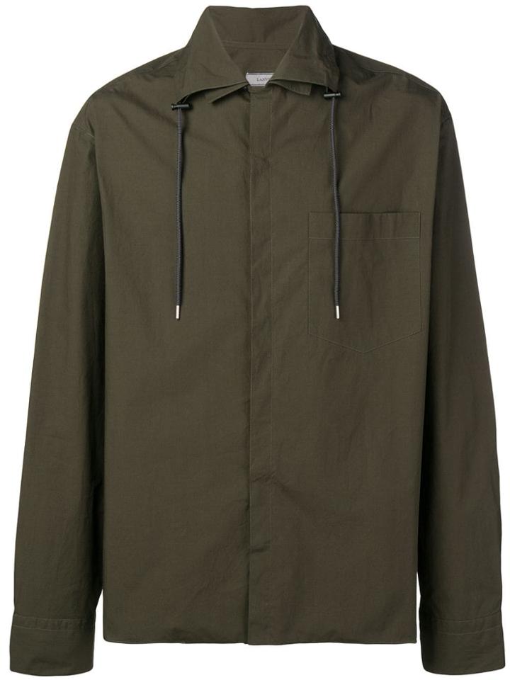 Lanvin Drawstring Collar Shirt - Green