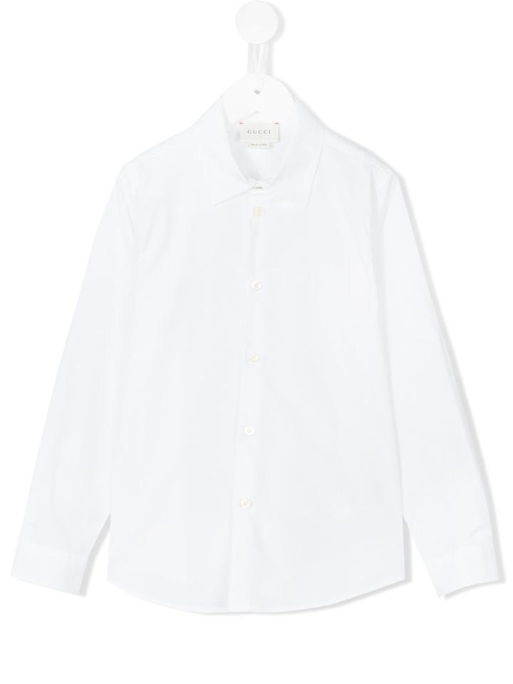Gucci Kids - Classic Long Sleeve Shirt - Kids - Cotton - 12 Yrs, White