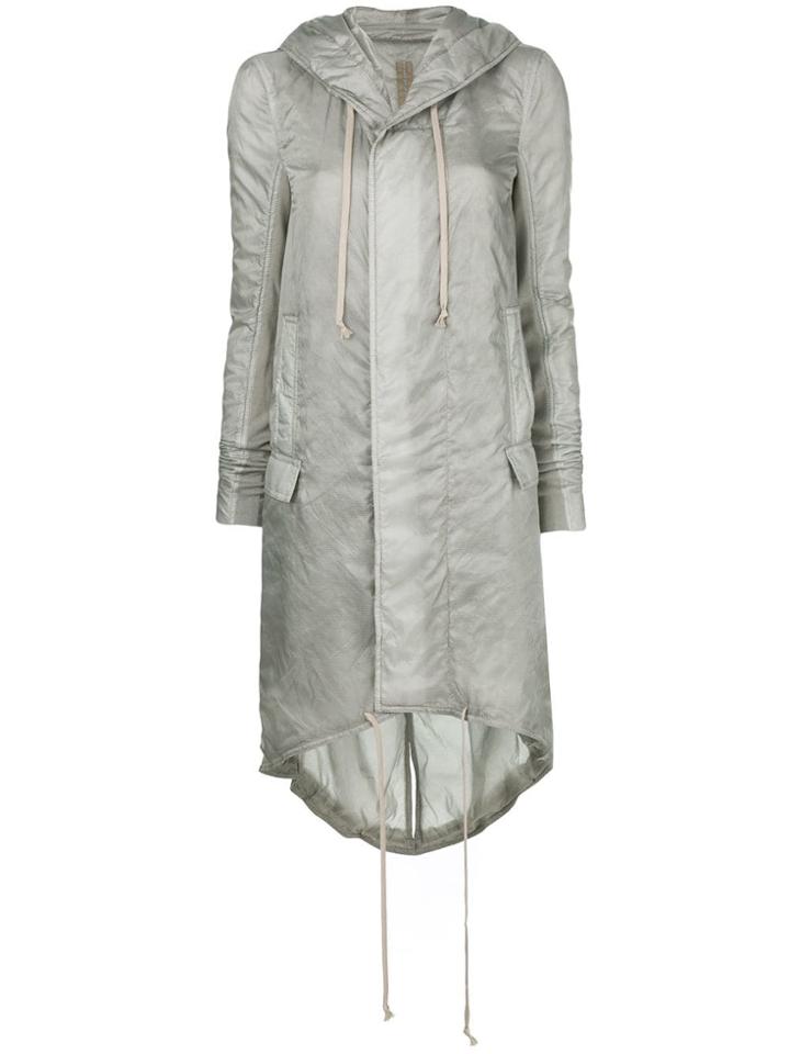 Rick Owens Drkshdw Zipped Up Raincoat - Grey