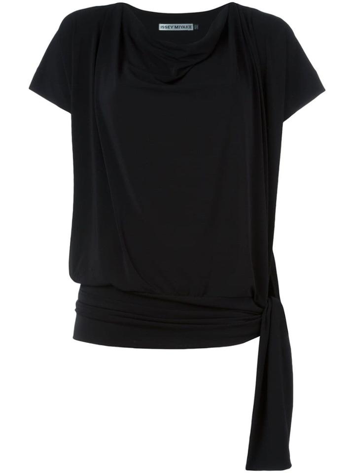 Issey Miyake Tie Blouse - Black
