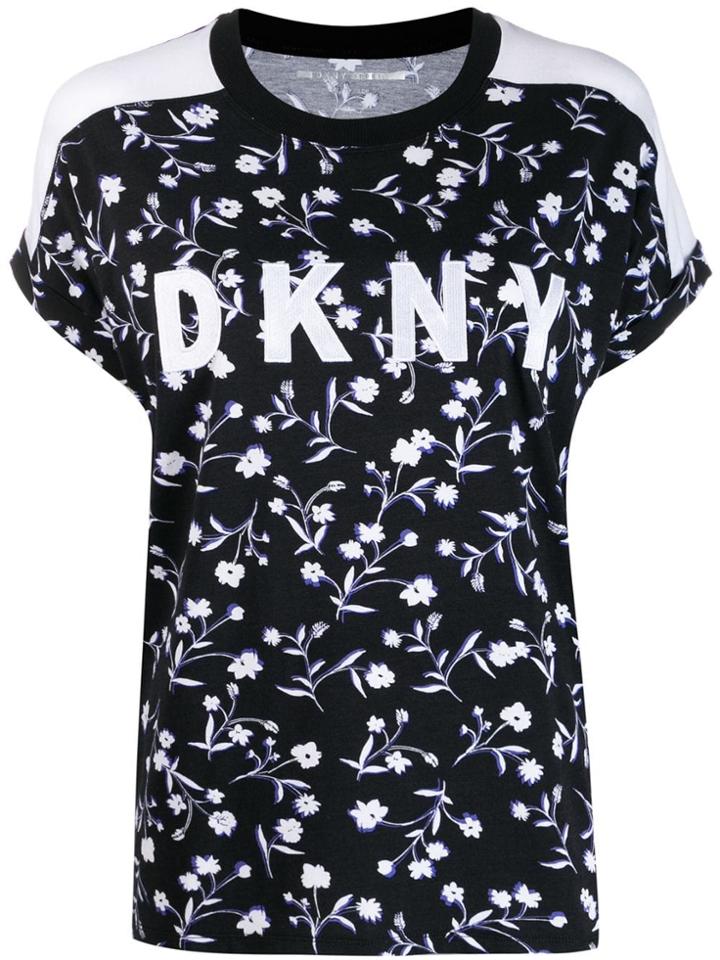 Dkny Relaxed Floral Print T-shirt - Black