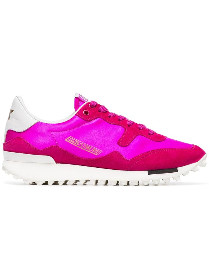 Golden Goose Deluxe Brand Pink Low Top Lace Up Leather Sneaker - Pink