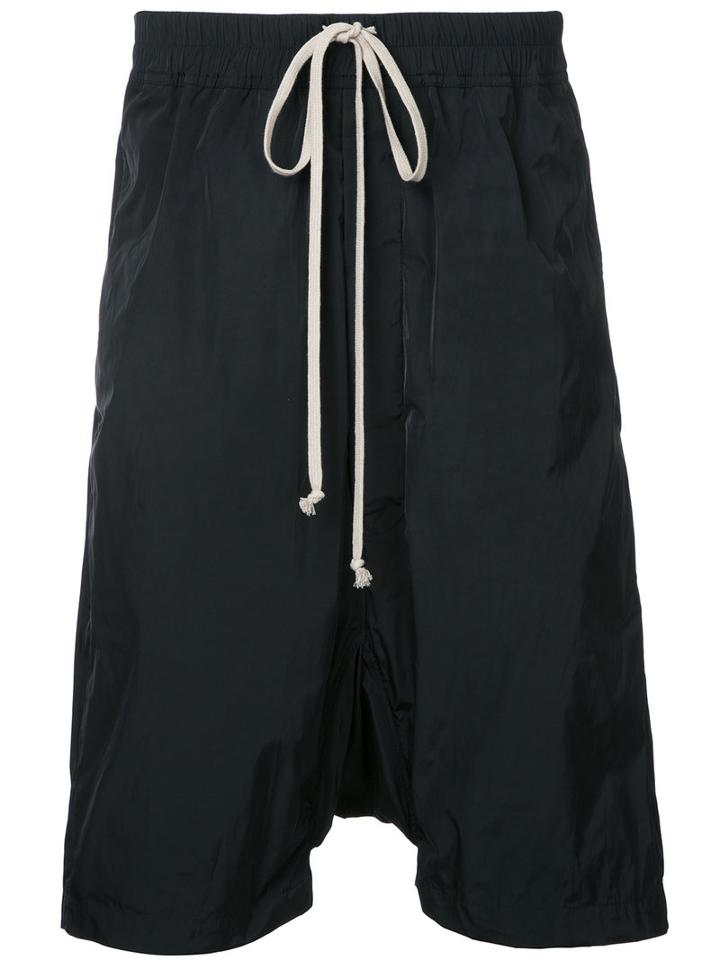 Drop-crotch Shorts - Men - Polyester - 46, Black, Polyester, Rick Owens