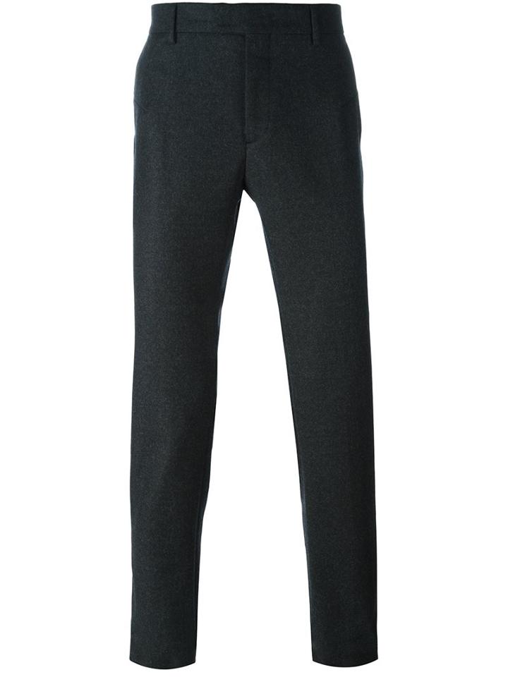 Les Hommes Straight Leg Trousers, Men's, Size: 46, Black, Cotton/polyamide/virgin Wool/rubber