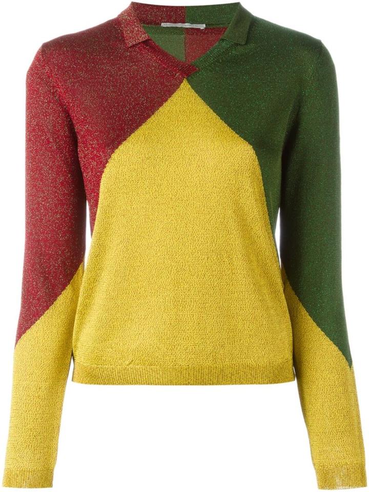 Marco De Vincenzo Metallic (grey) Colour Block Jumper, Women's, Size: 38, Acetate/polyester/polyamide