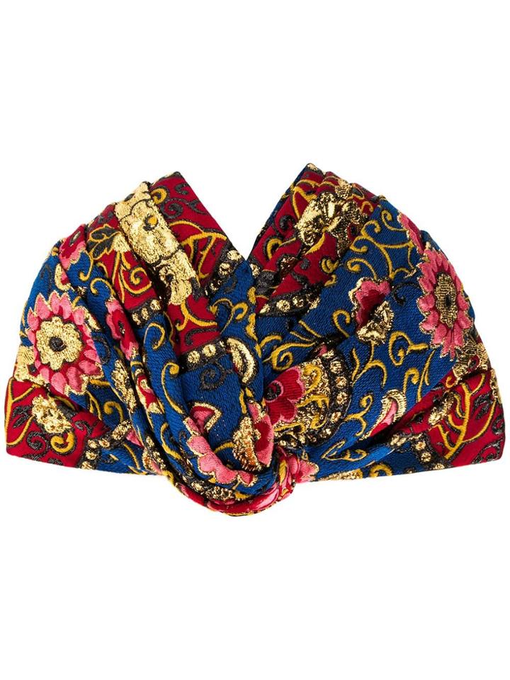 Gucci Geometric Floral Jacquard Headband - Blue