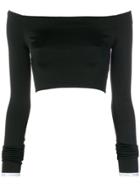 Alexandre Vauthier Off The Shoulder Crop Top - Black