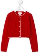 Gucci Kids Round Neck Cardigan, Girl's, Size: 10 Yrs, Red