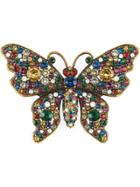 Gucci Crystal Studded Butterfly Brooch - Gold