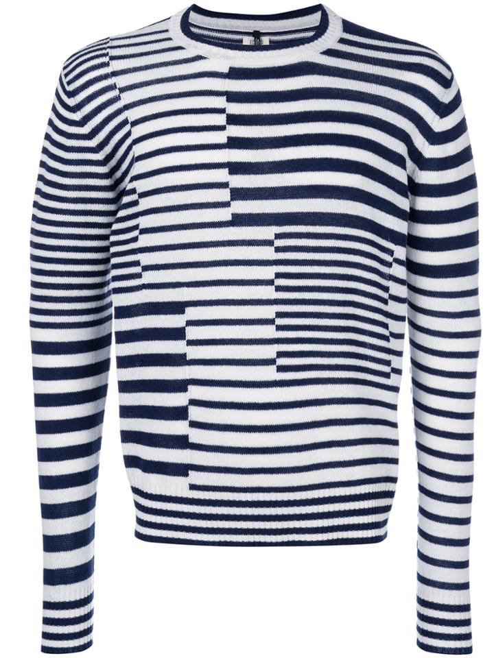 Santoni Multi-stripe Sweater - Blue