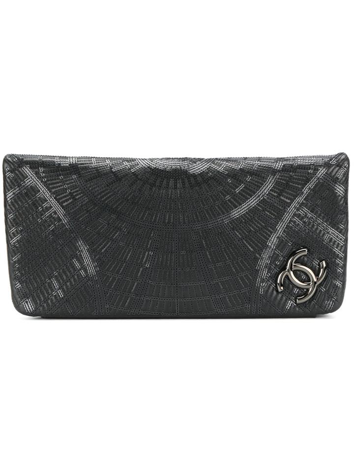 Chanel Vintage Sequined Clutch - Black