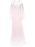Oscar De La Renta Embellished Flared Gown - Pink & Purple