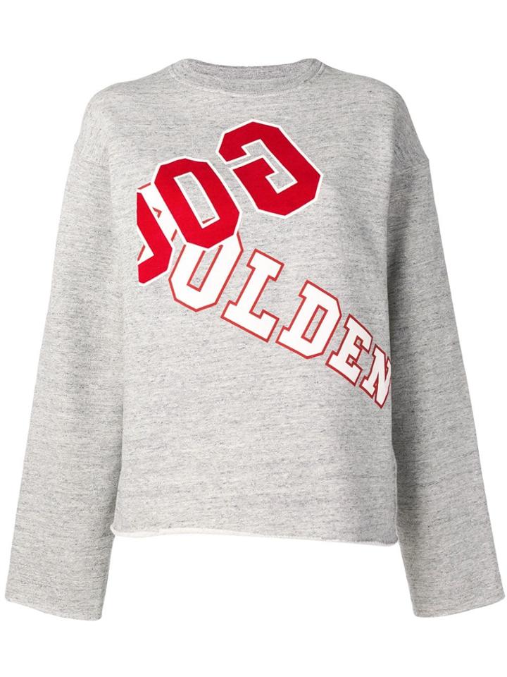 Golden Goose Deluxe Brand Logo Print Jersey Sweater - Grey