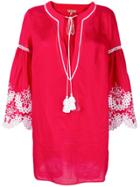 Ermanno Scervino Crochet Trim Shift Dress - Red