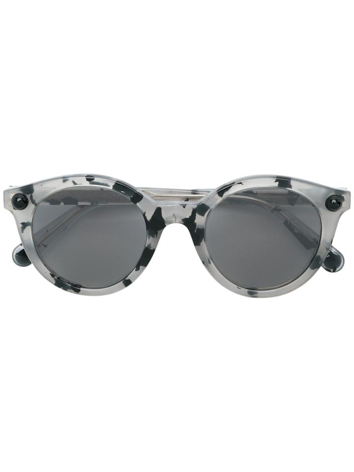Christopher Kane Eyewear Round Frame Speckled Sunglasses - Grey