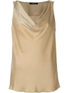 Roberto Collina Draped Sleeveless Top, Women's, Size: M, Nude/neutrals, Polyester