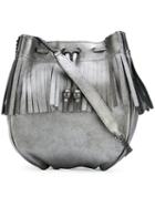 Philosophy Di Lorenzo Serafini Fringed Bucket Shoulder Bag, Women's, Grey, Leather