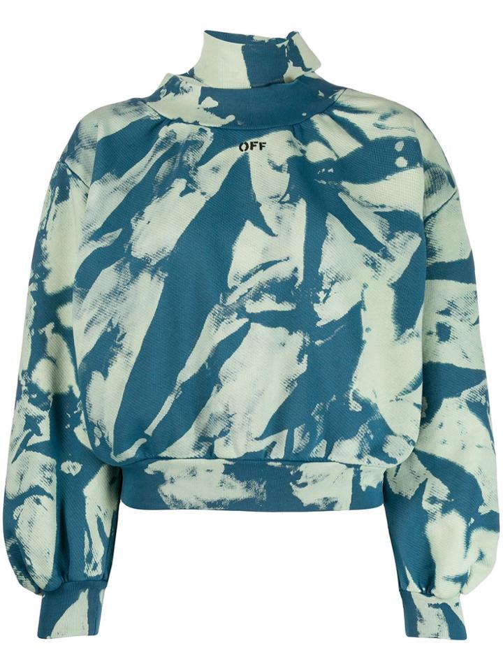Off-white Tie-dye Gathered Sweatshirt - Blue