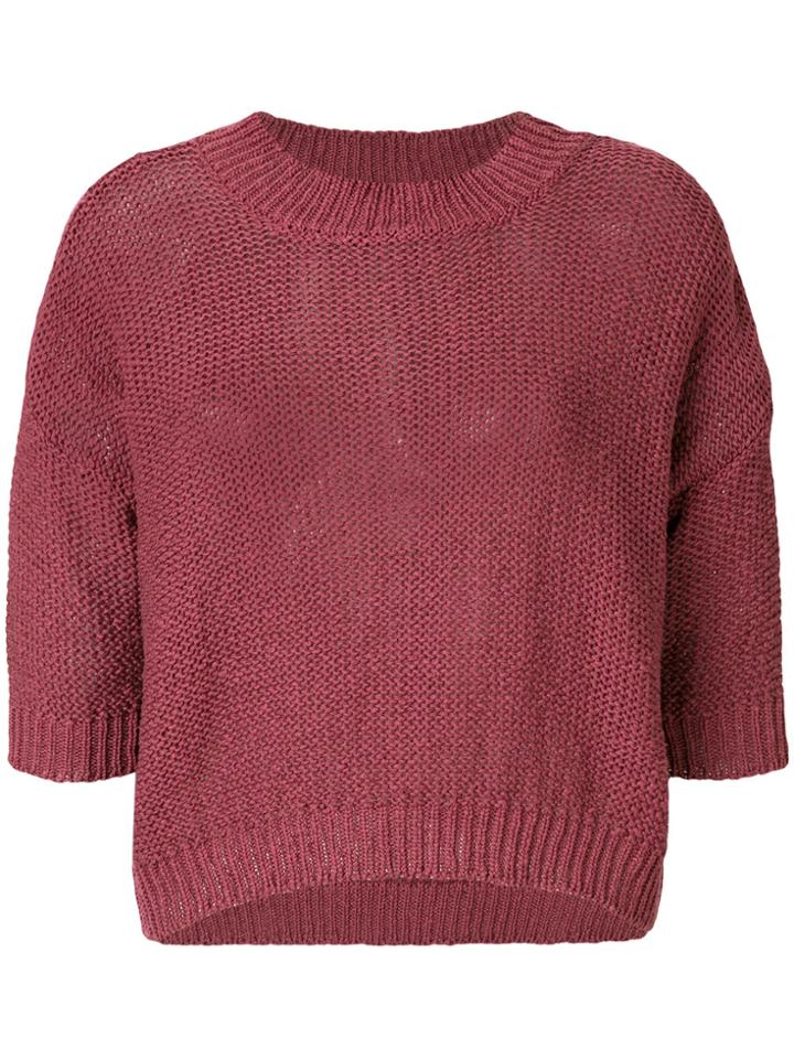 Roberto Collina Three-quarter Sleeves Knitted Blouse - Pink & Purple